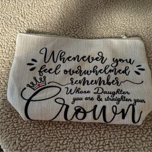 Cream Canvas Pouch with Inspirational Quote